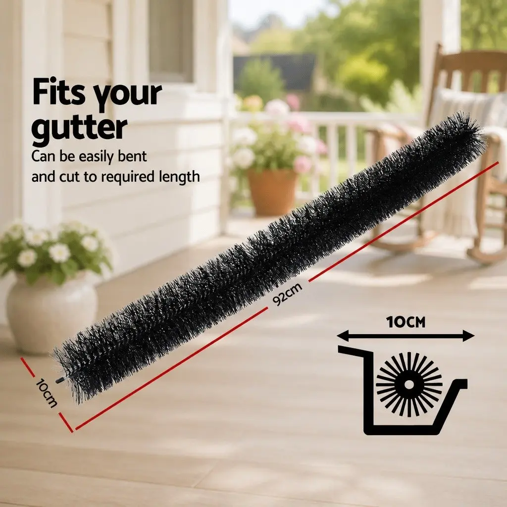 Gutter Guard Brush 92cm x 10cm Black Debris Protection Nylon Bristles 24 Pack
