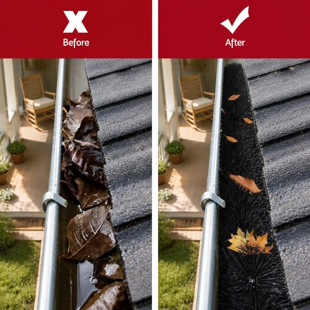 Gutter Guard Brush 92cm x 10cm Black Debris Protection Nylon Bristles 24 Pack