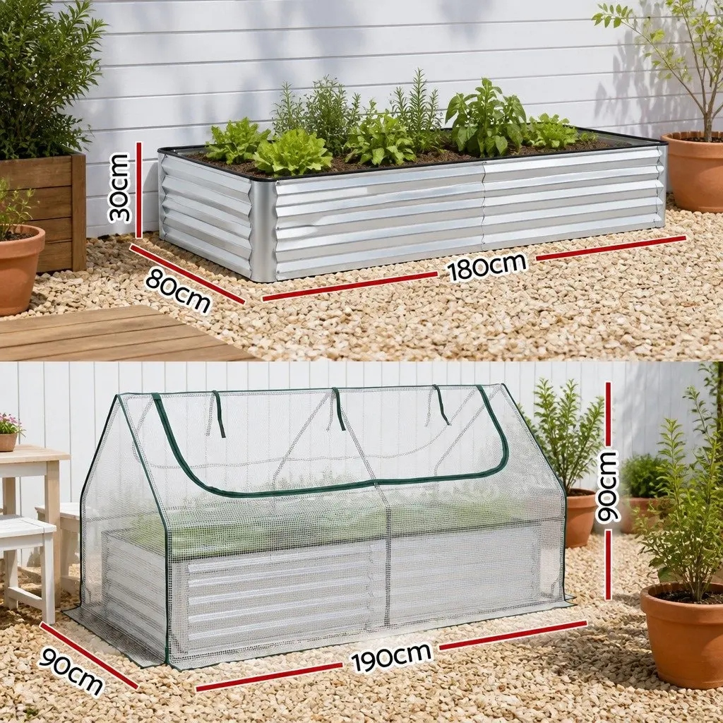 Raised Garden Bed Greenhouse Planter Box 190 x 90 x 90 cm