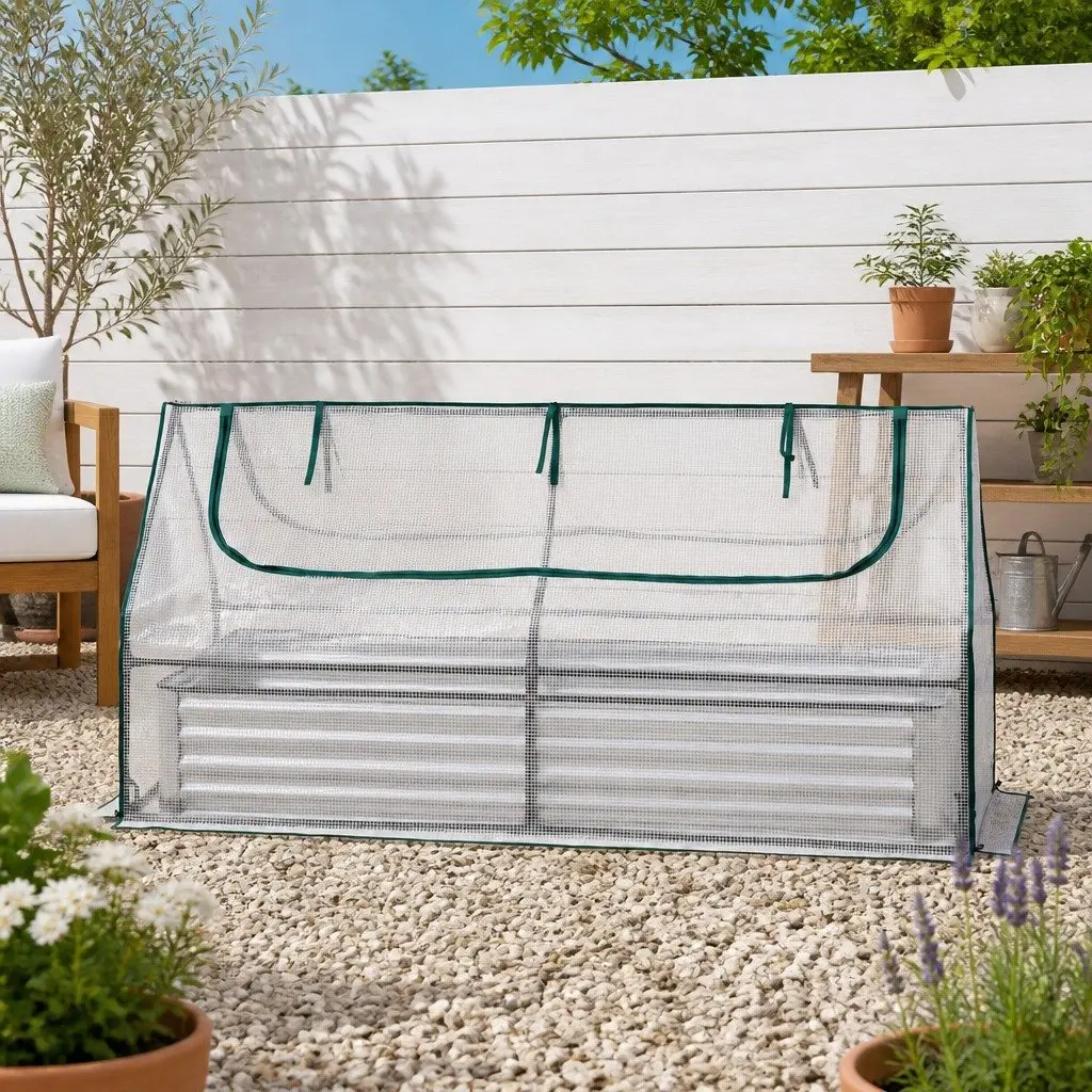 Raised Garden Bed Greenhouse Planter Box 190 x 90 x 90 cm