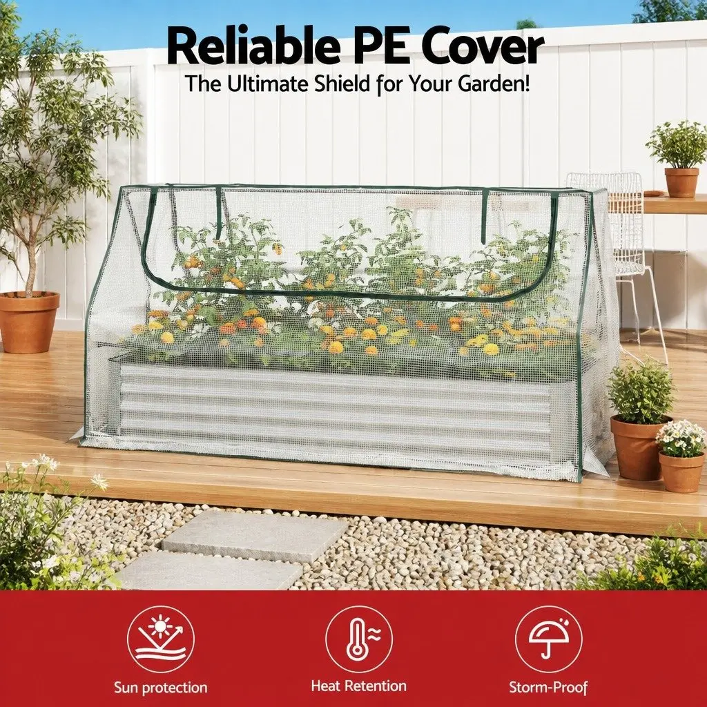Raised Garden Bed Greenhouse Planter Box 190 x 90 x 90 cm