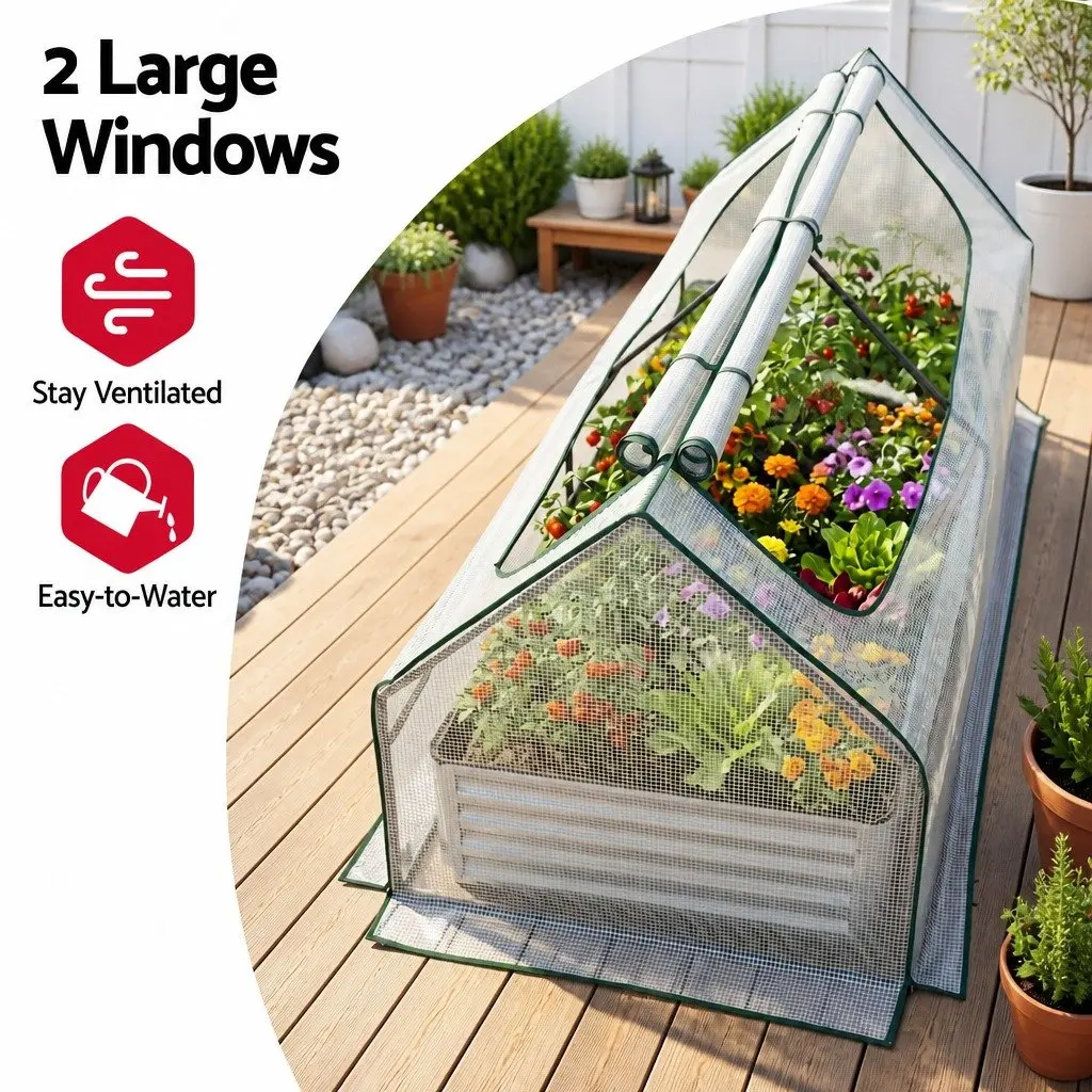 Raised Garden Bed Greenhouse Planter Box 190 x 90 x 90 cm