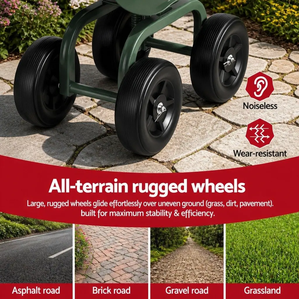 Rolling Garden Seat Swivel Work Stool