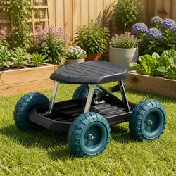 Garden Rolling Stool with Robust Frame and Wheels