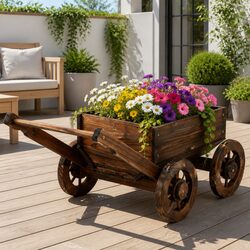 Wooden Planter Cart Dimensions and Specs