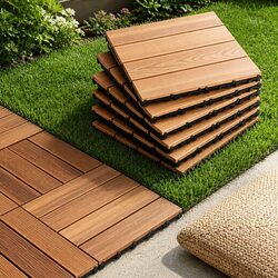 Specifications for 27PCS Interlocking Wood Deck Tiles 30x30cm