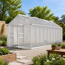 Aluminium Greenhouse Dimensions 6.03x2.44x2.68M