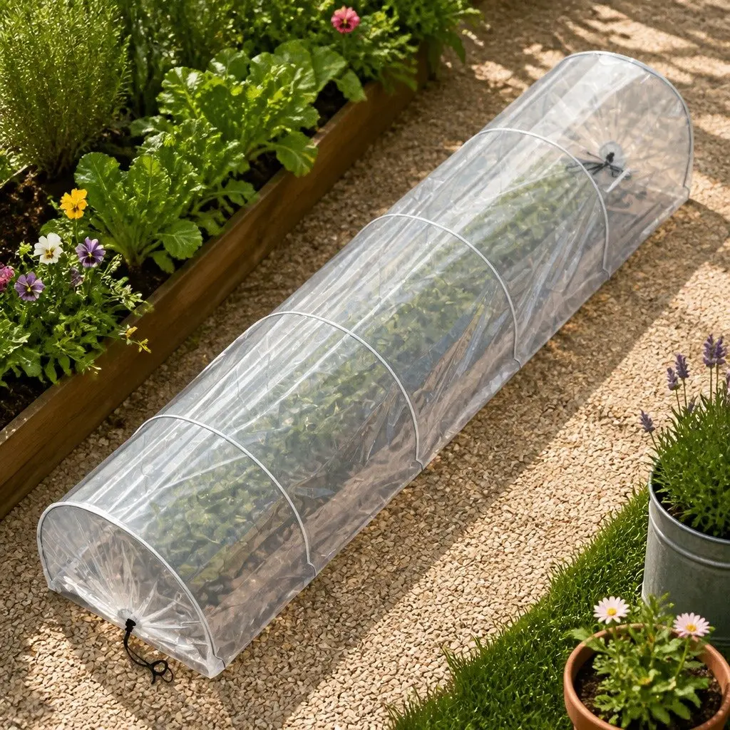 Mini Greenhouse Tunnel 300x45x30cm Portable Garden Plant Protection Clear PVC