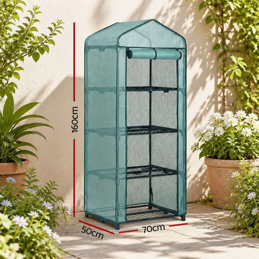Mini Greenhouse Outdoor 4 Tier Plant Shelf Portable Growing House 70 x 50 x 160cm