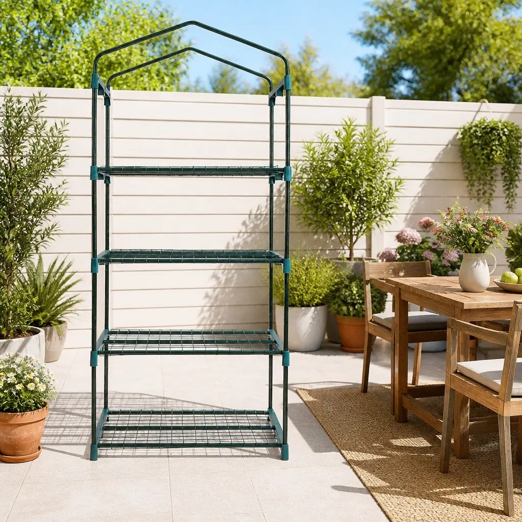 Mini Greenhouse 4 Tier Shelves Garden Planter Portable PVC Cover 160x70x50cm