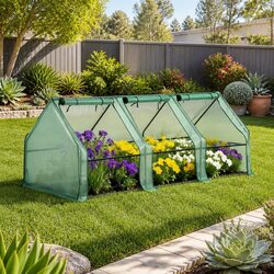 Mini Greenhouse Specifications: 240x90x90cm with Steel Frame