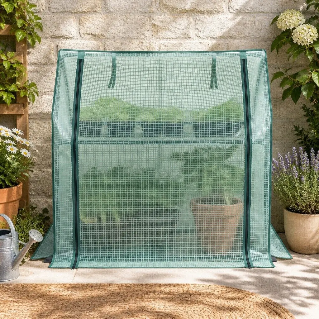 Mini Greenhouse Outdoor Garden 91x46x84cm Steel Frame PE Cover