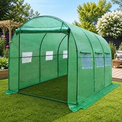 Walk-In Greenhouse Specifications: 3x2x2M with Roll-Up Door