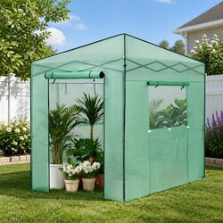 Walk-In Greenhouse 180x240x240cm Steel Frame PE Cover Pop-Up Instant Setup