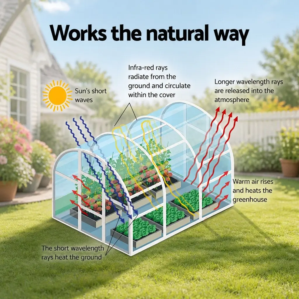 Walk-In Greenhouse for Home Garden 180x240x240cm Steel Frame PE Cover