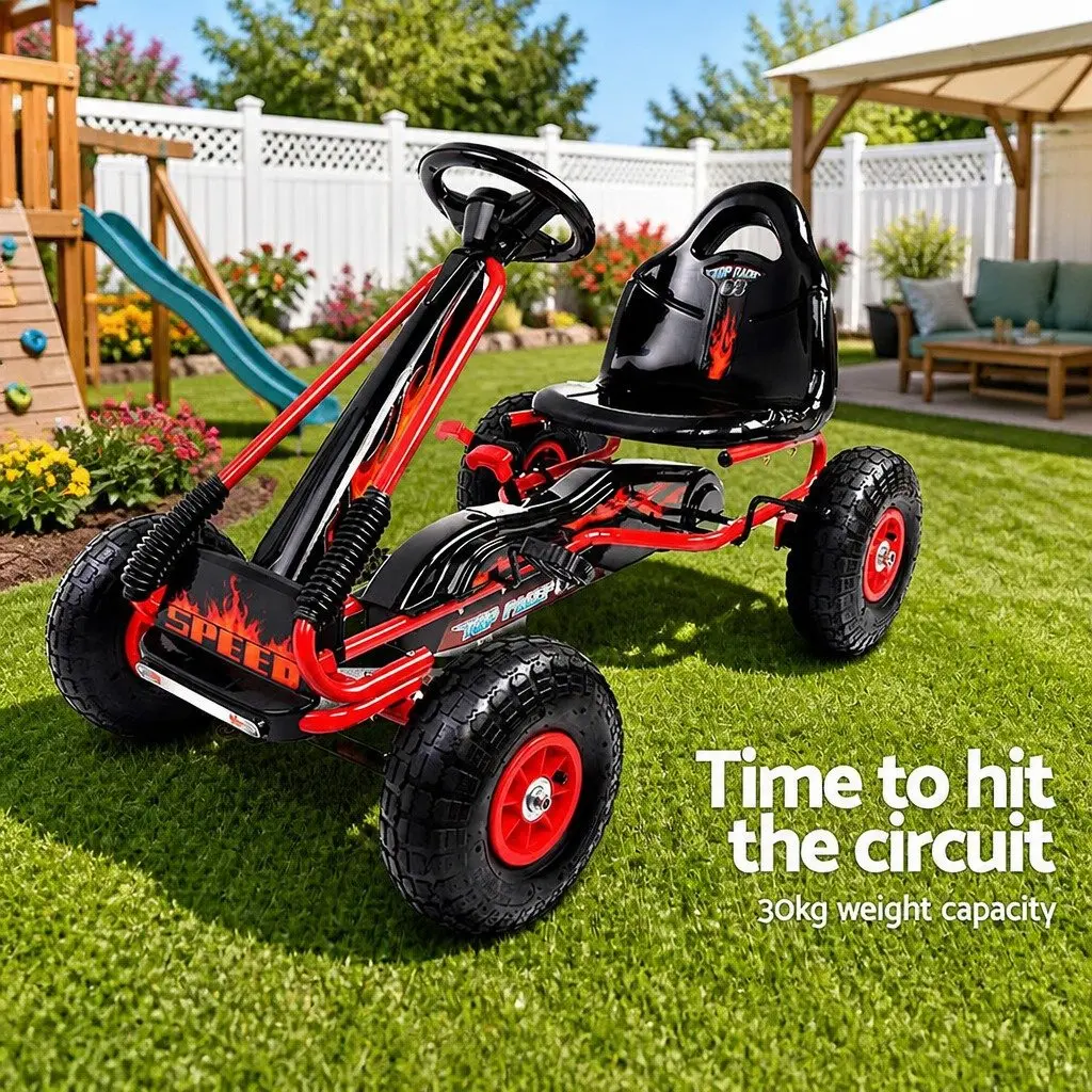 Kids Pedal Go Kart Ride On Car Outdoor Fun Red