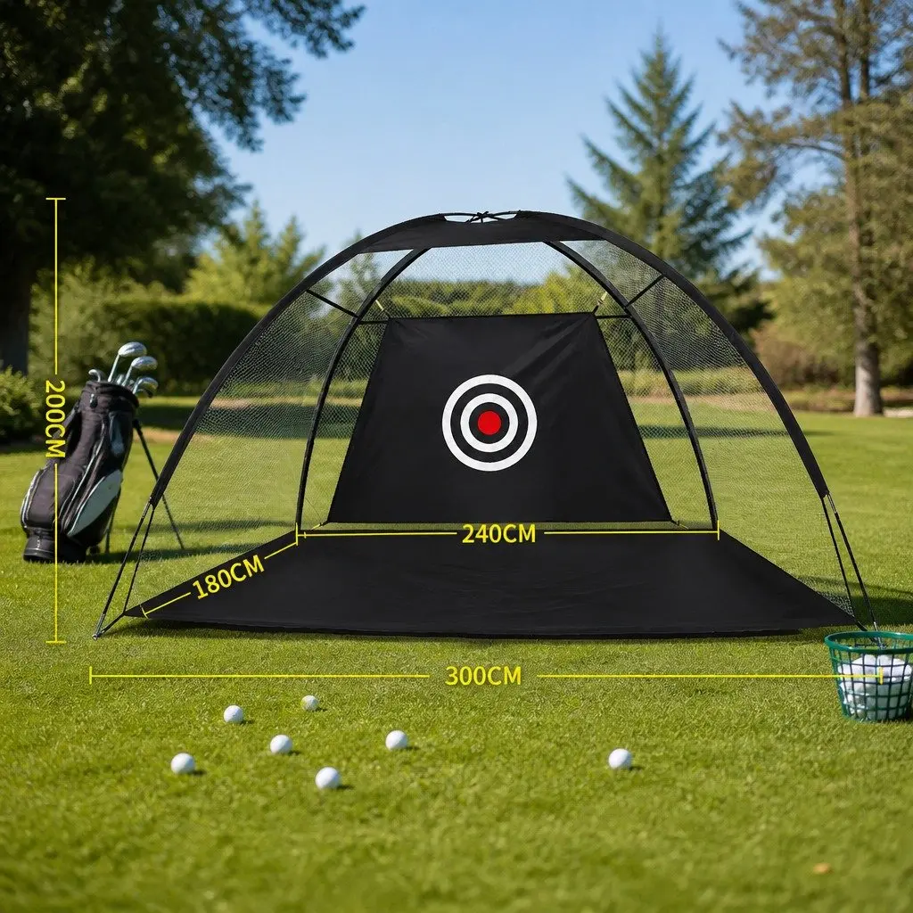 Golf Practice Net Indoor Outdoor Ultra-Wide Training Aid 300cm x 180cm x 200cm