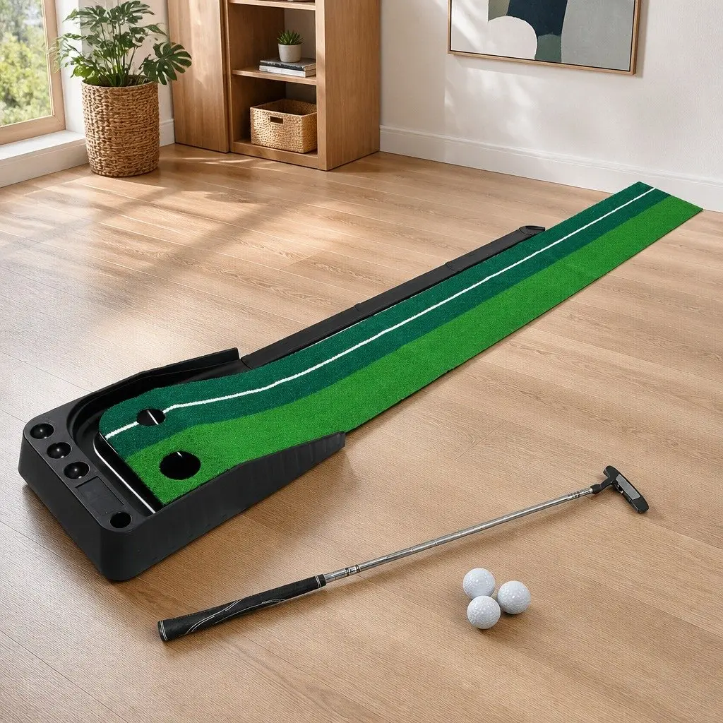 250cm Golf Putting Mat with Adjustable Dual Holes