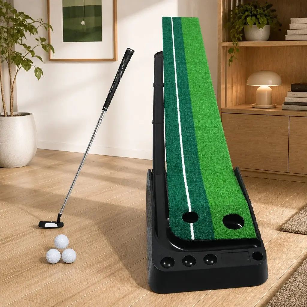 250cm Golf Putting Mat with Adjustable Dual Holes
