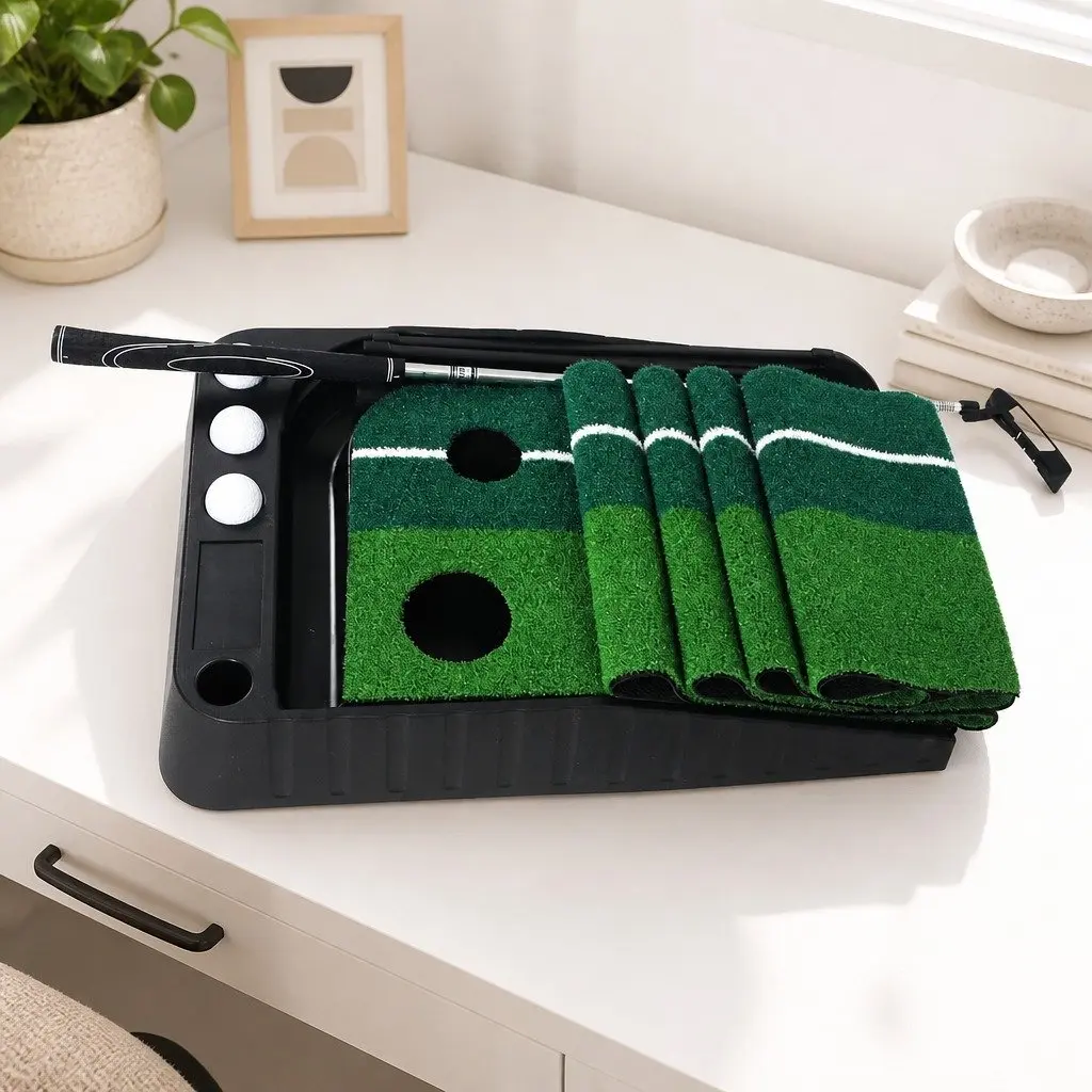 250cm Golf Putting Mat with Adjustable Dual Holes
