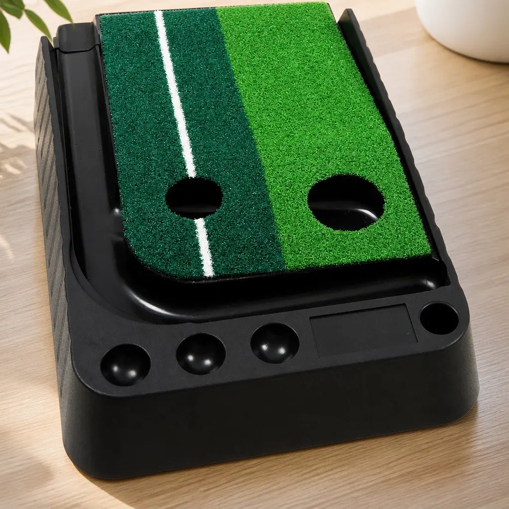 Golf Putting Mat Indoor Practice Trainer Dual Holes 250cm x 40cm