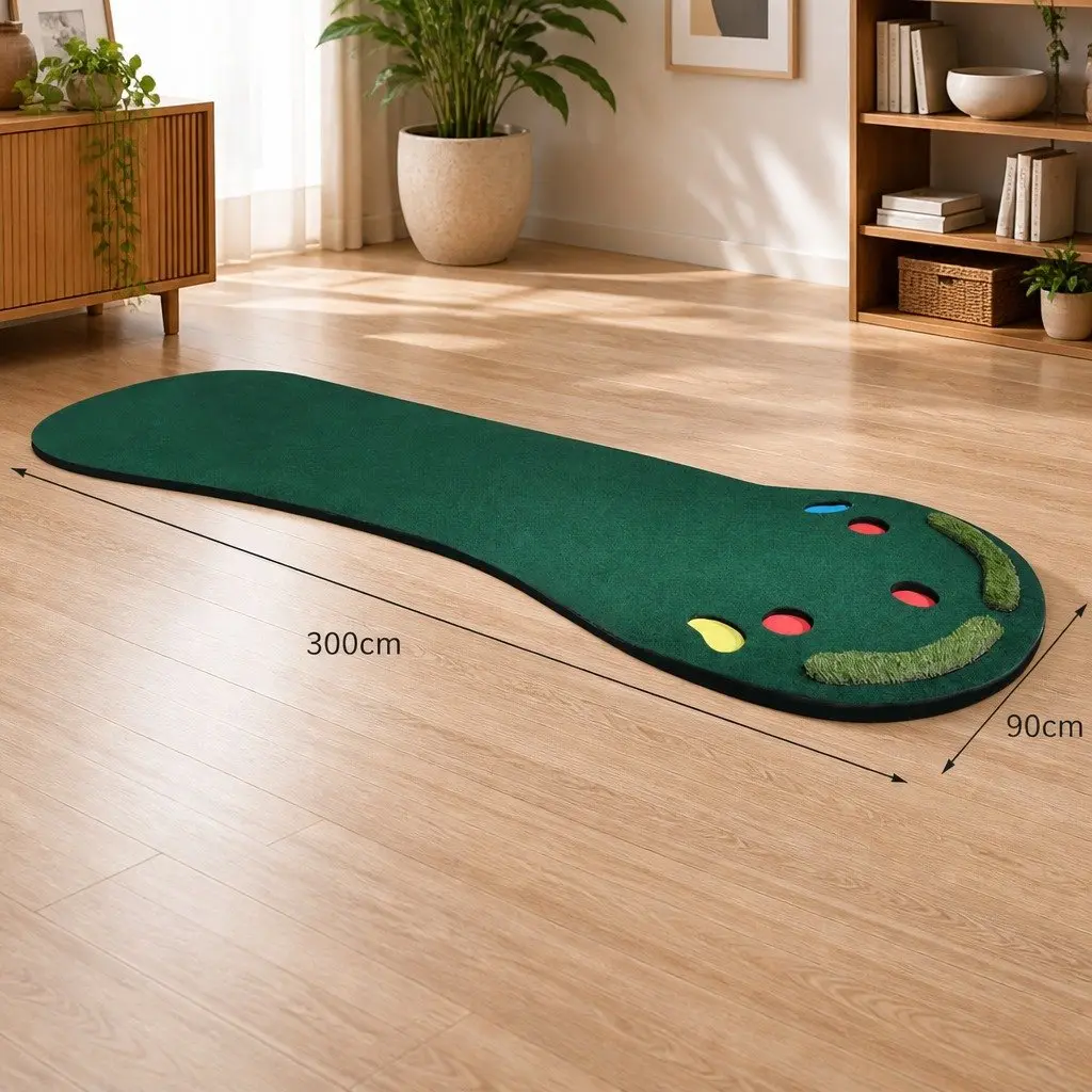 Golf Putting Mat Indoor Outdoor 90cm x 300cm Portable Training Game