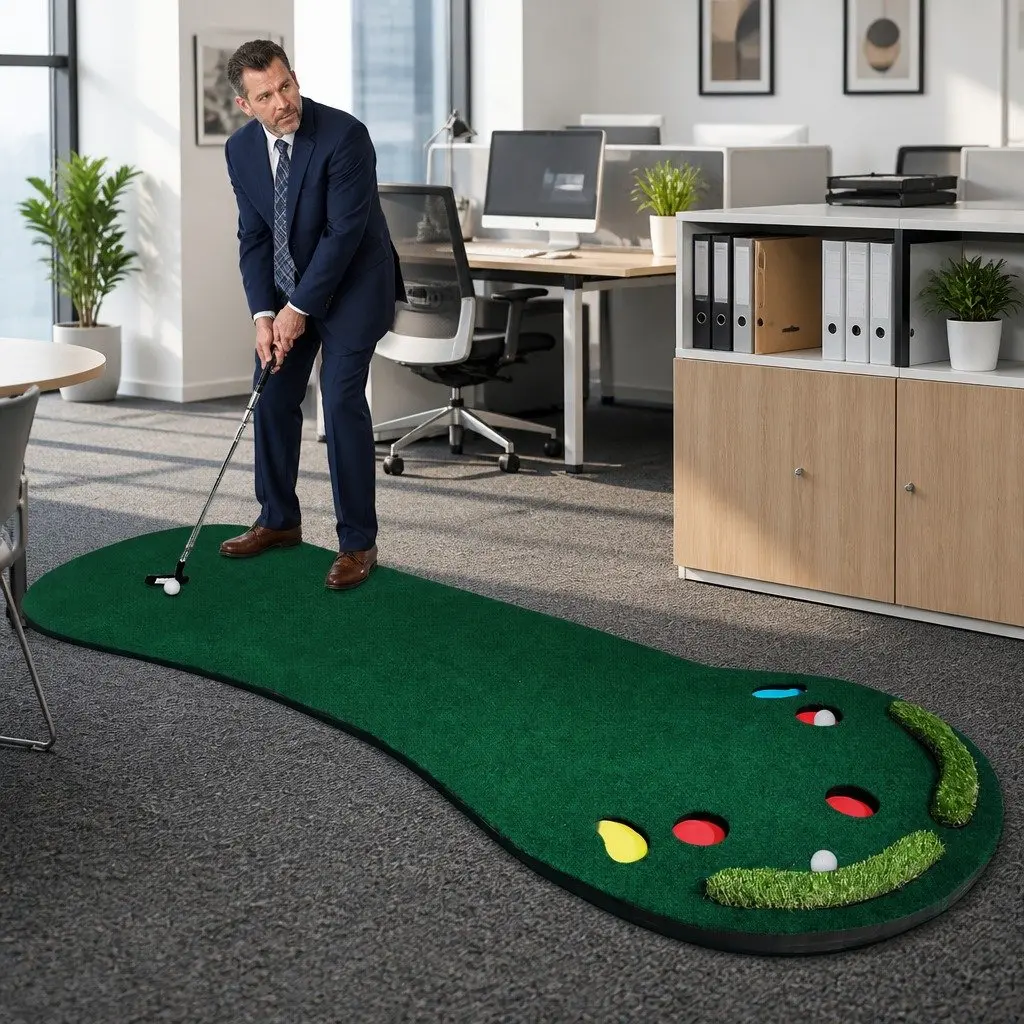Golf Putting Mat Indoor Outdoor 90cm x 300cm Portable Training Game