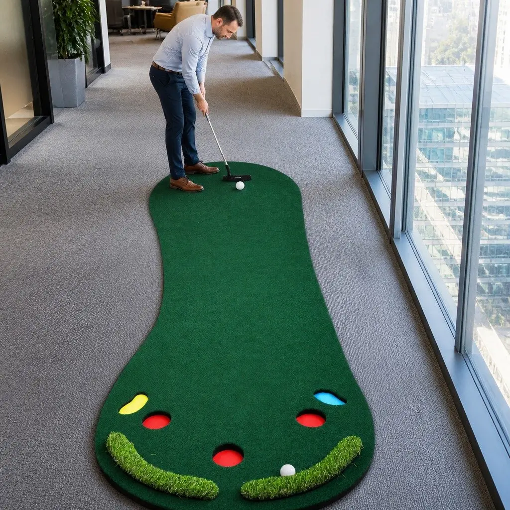 Golf Putting Mat Indoor Outdoor 90cm x 300cm Portable Training Game