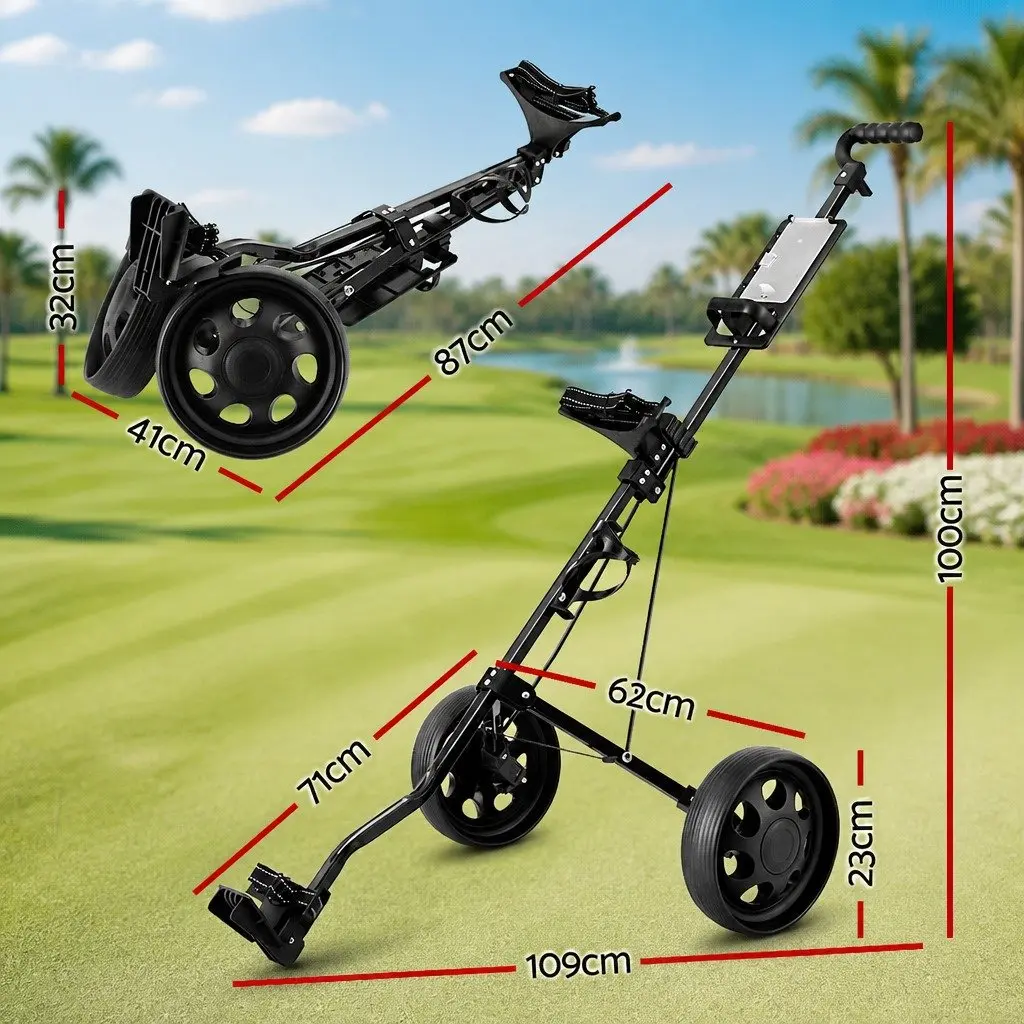 2 Wheel Golf Trolley with Cup Holder