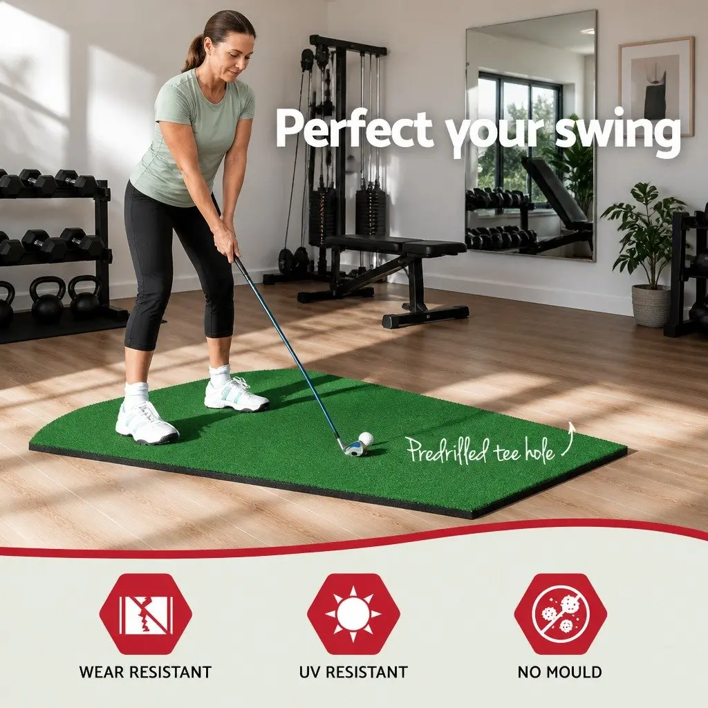 80x60cm Golf Hitting Practice Mat with Anti-Slip Base