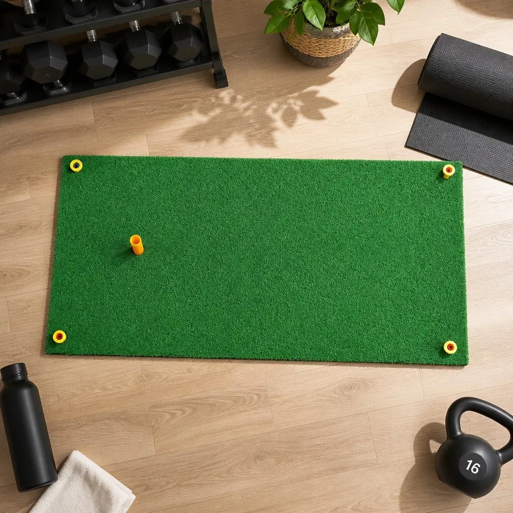 Golf Hitting Mat Portable Driving Range Practice Training Aid 60x30cm Green