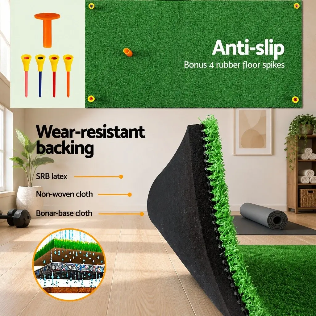 Golf Hitting Mat Portable Driving Range Practice Training Aid 60x30cm Green