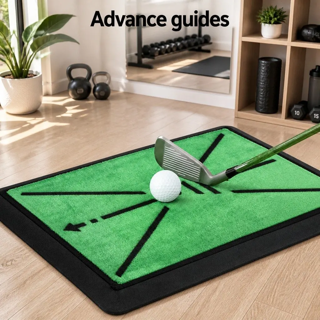 Golf Hitting Mat Green Swing Path Feedback Training Practice Indoor Outdoor