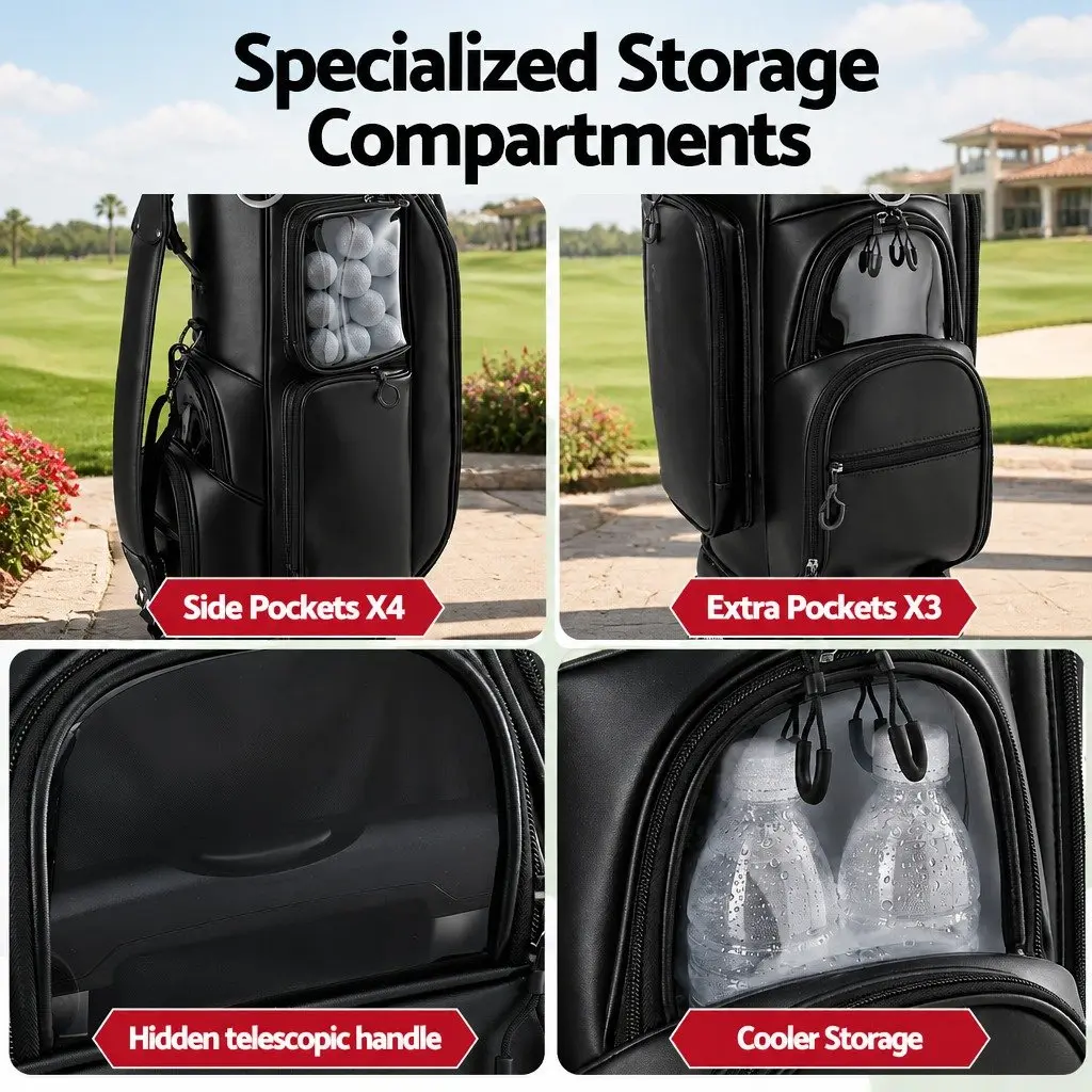 Golf Cart Bag Organiser for Course Use Black
