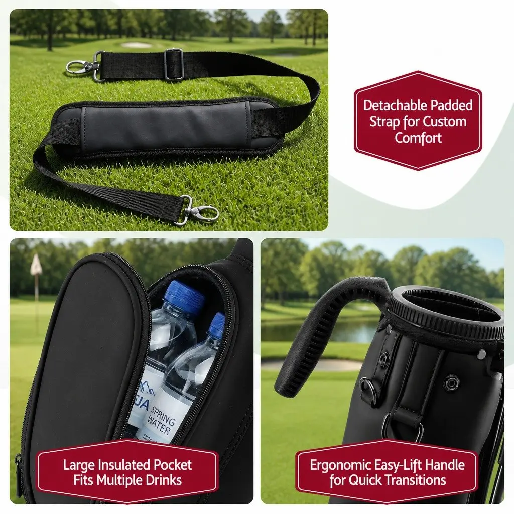 Golf Stand Bag Lightweight Pitch Putt Sunday Carry Portable Practice Compact