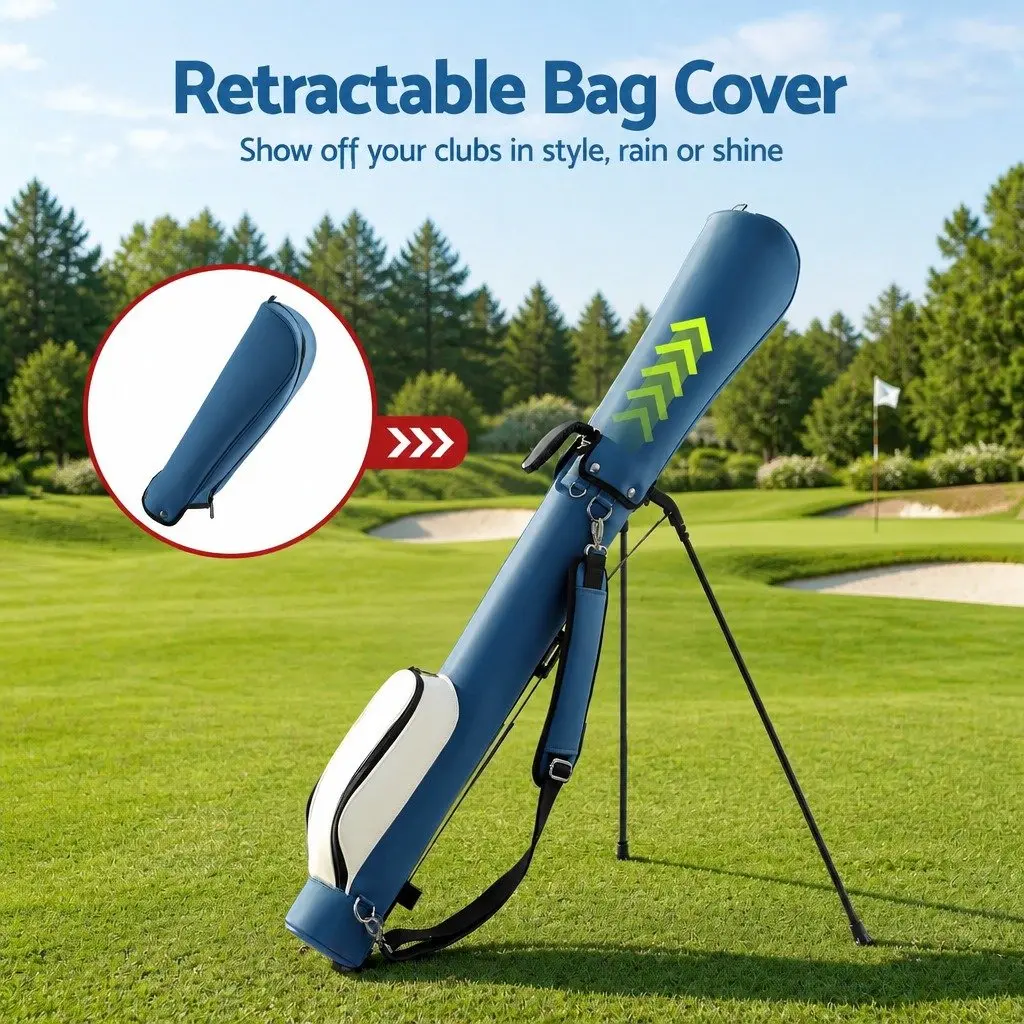 Golf Stand Bag Lightweight Sunday Pitch And Putt Carry Compact Design Blue
