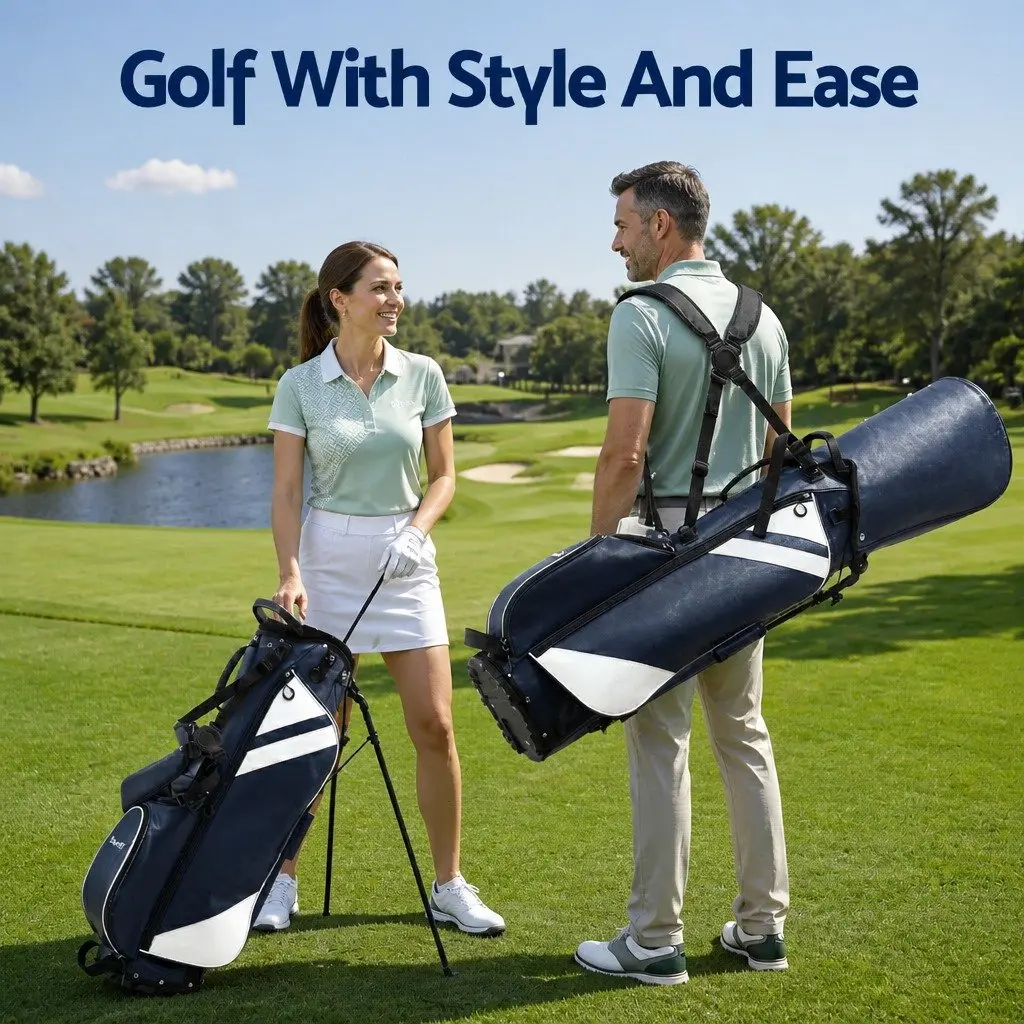 Golf Stand Bag Lightweight Carry Dual Strap for Walking Course