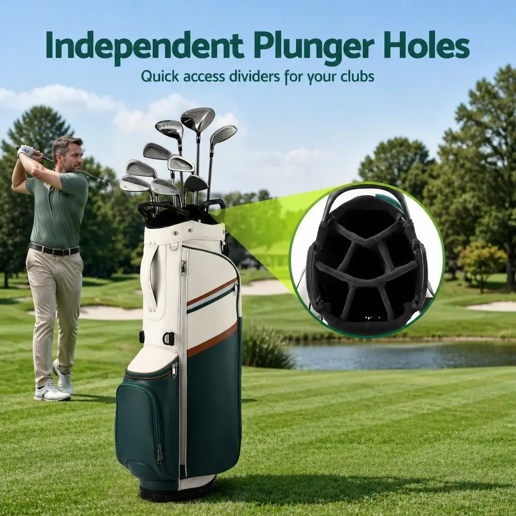 Golf Stand Bag Lightweight Carry Dual Strap Club Divider Walking Course