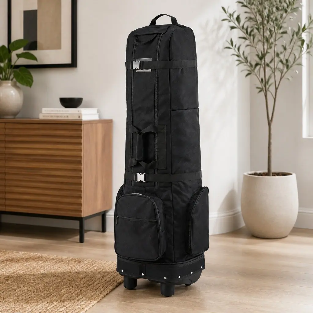 Black Golf Travel Bag with Wheels