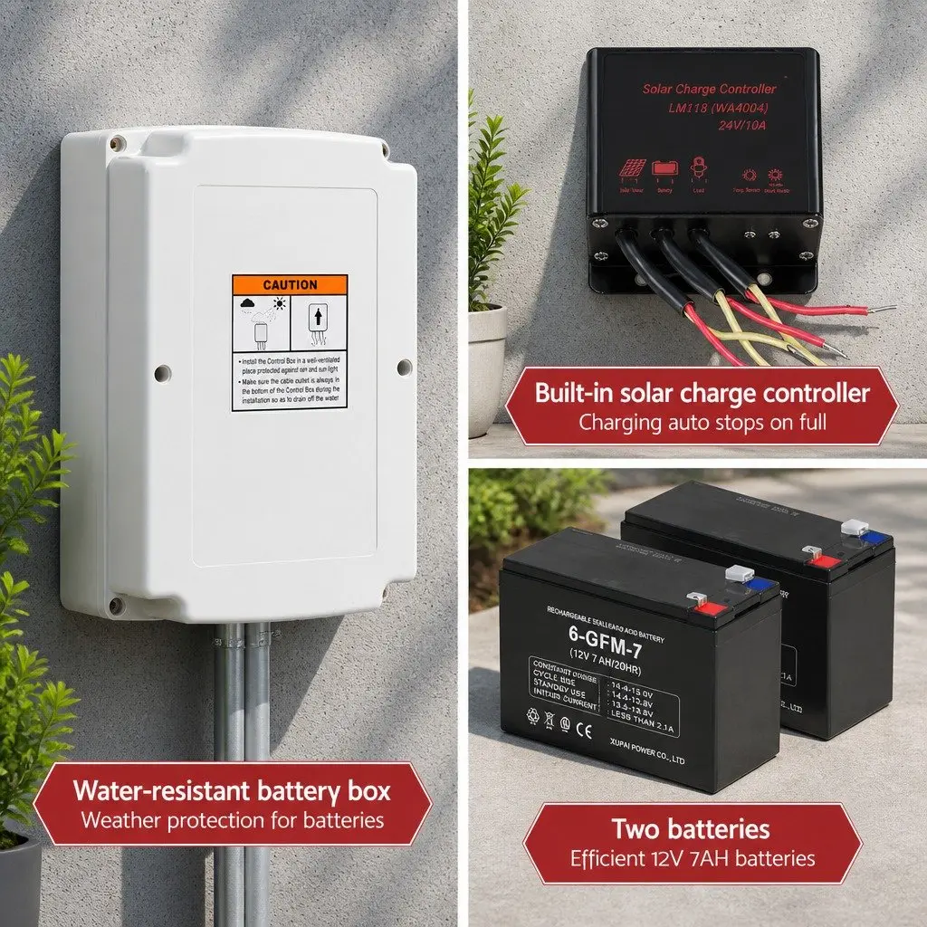 Automatic Sliding Gate Opener Kit Solar Powered for Residential and Commercial Use 6M 600KG