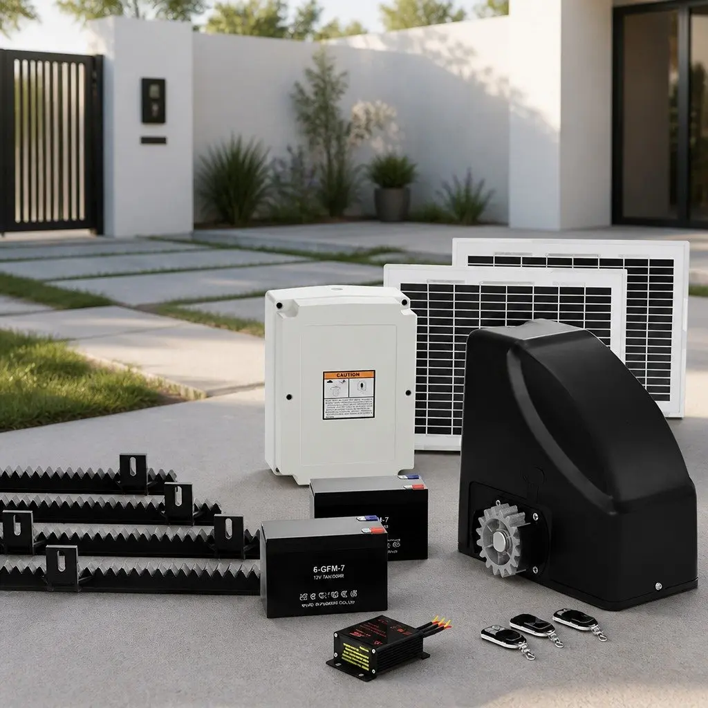 Automatic Solar Gate Opener Kit for Heavy Duty Sliding Gate up to 600KG 20W with Remote Control