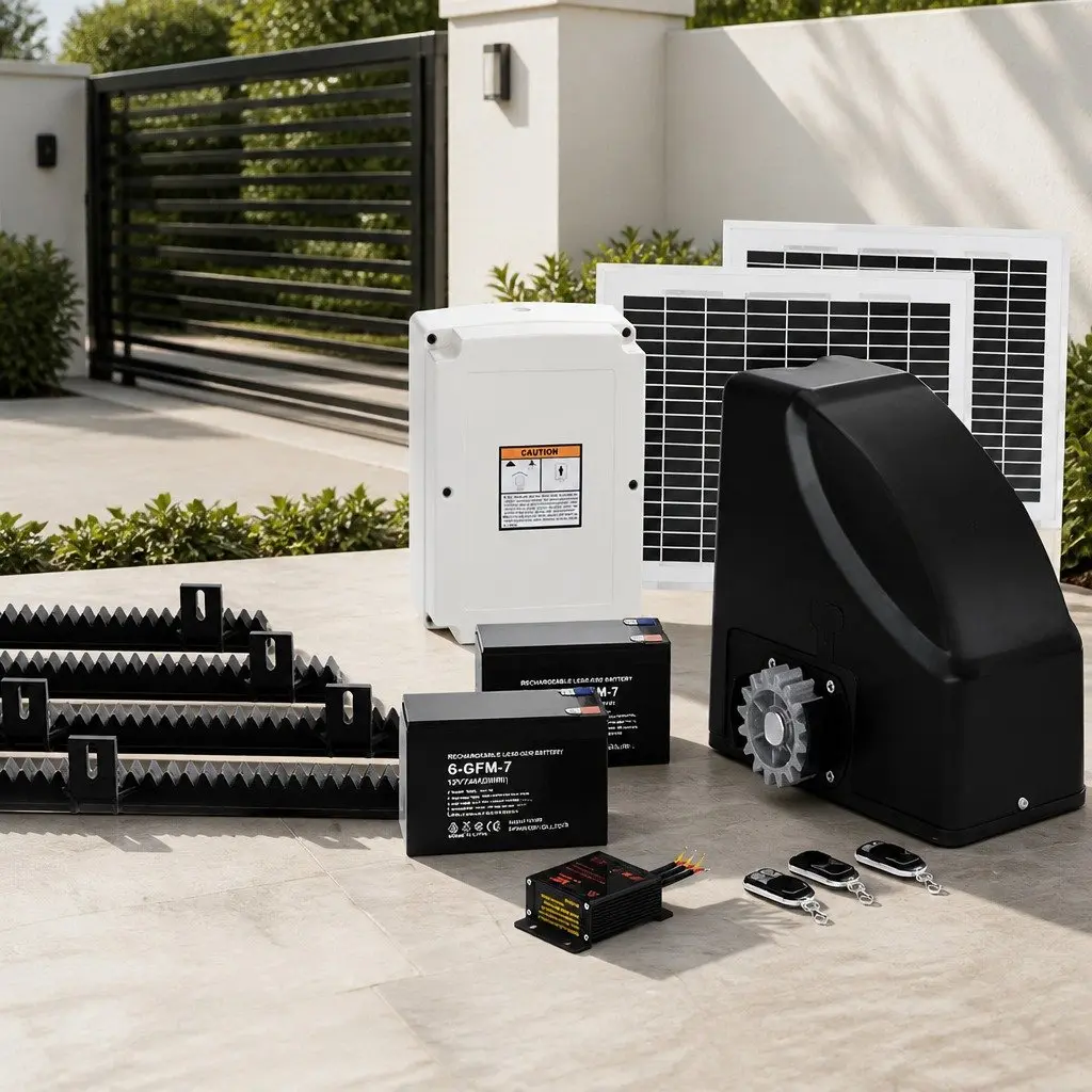 Automatic Solar Gate Opener Kit for Heavy Duty Sliding Gate up to 600KG 20W with Remote Control