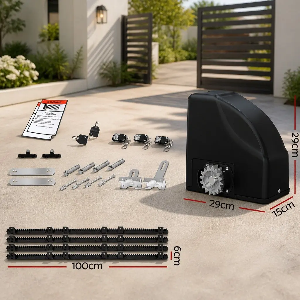 Automatic Solar Gate Opener Kit for Heavy Duty Sliding Gate up to 600KG 20W with Remote Control