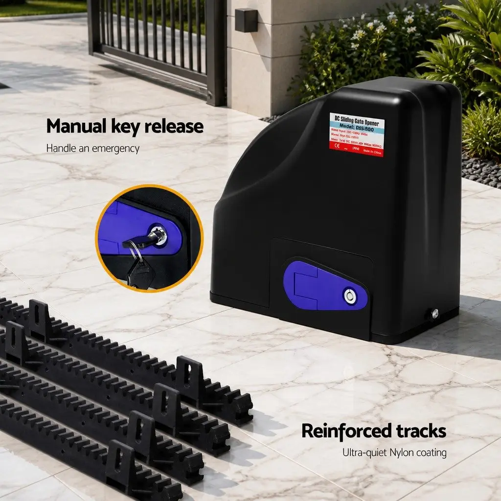 Automatic Solar Gate Opener Kit for Heavy Duty Sliding Gate up to 600KG 20W with Remote Control