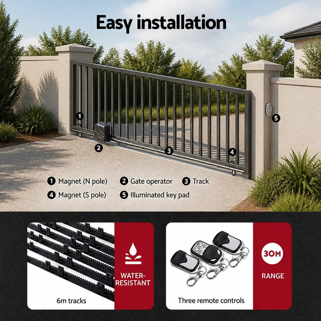 Automatic Sliding Gate Opener 6M 600KG