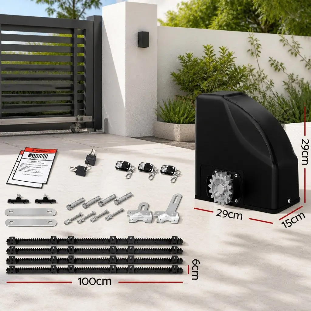Solar Powered Automatic Sliding Gate Opener for Residential and Commercial Use 600kg Capacity 4m Length
