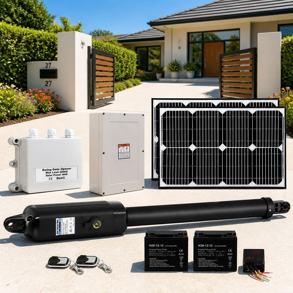 Solar Gate Opener 500kg, 40W Panel, Remote Control