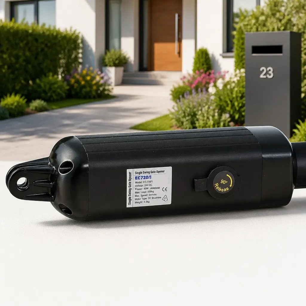 Solar Gate Opener Single Swing for Gates up to 500kg with 40W Solar Panel and Remote Control