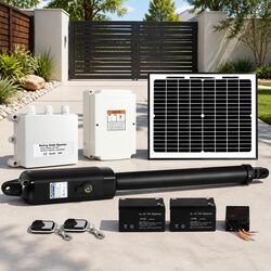 Solar Powered Single Swing Gate Opener 500KG 10W Panel Remote Control Automatic