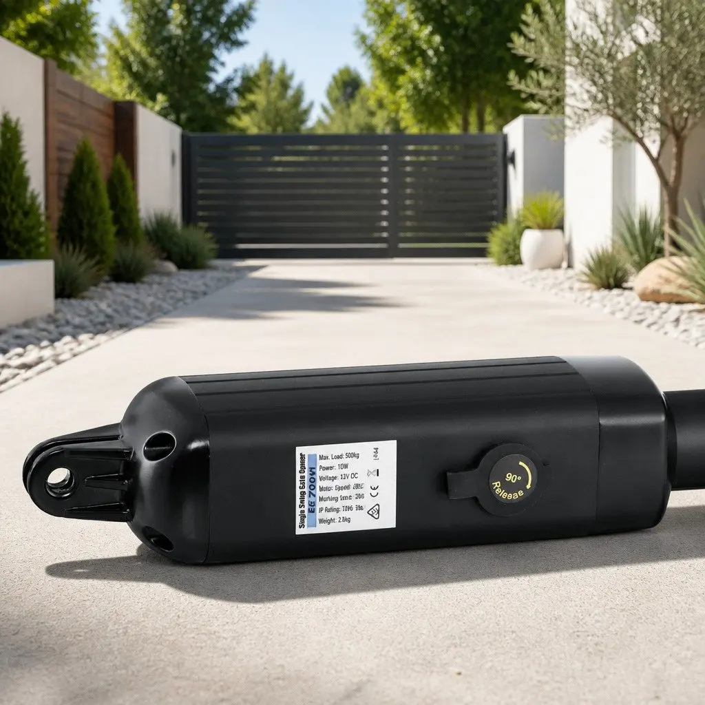 Solar Powered Single Swing Gate Opener 500KG 10W Panel Remote Control Automatic